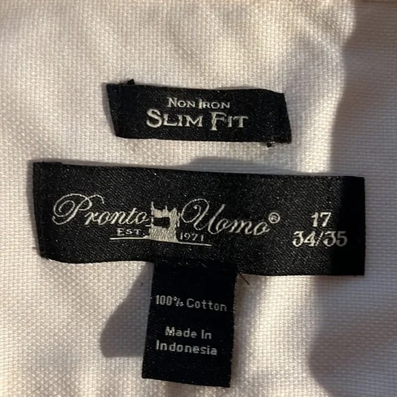 Pronto Uomo Dress Shirt 17 34/35 - Picture 3 of 4
